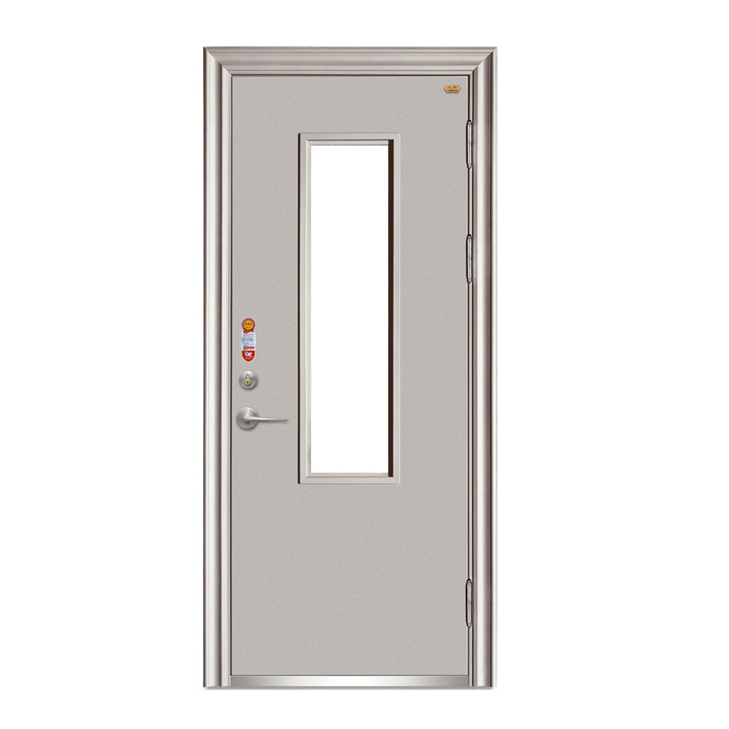 Single-Leaf Fire Door with Glass (Khaki)
